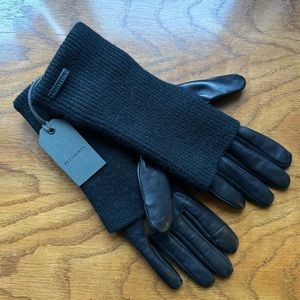 Allsaints leather gloves with wool coverlet